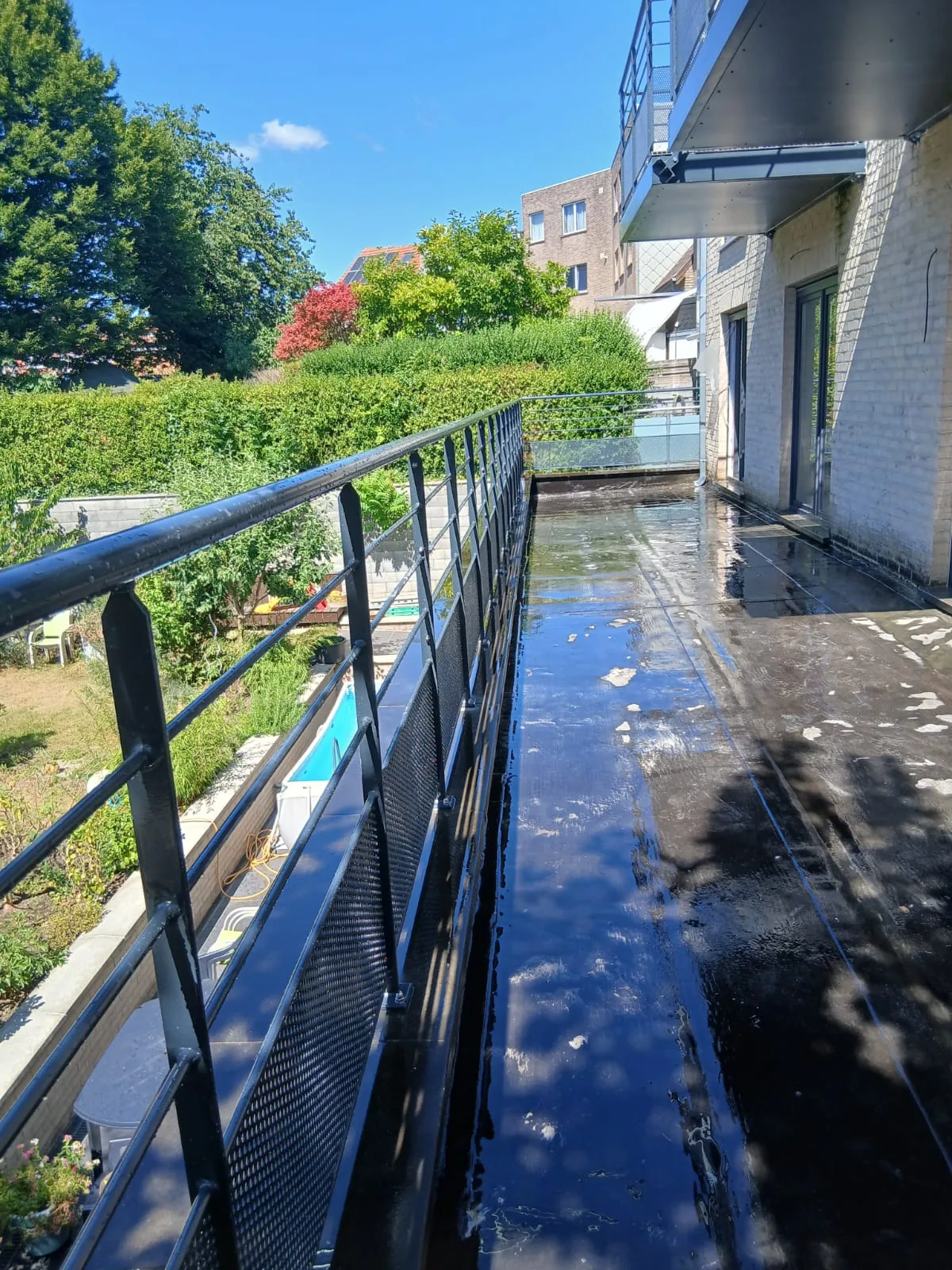 Garde-corps escalier en acier noir avec main courante ronde, garde-corps intérieur